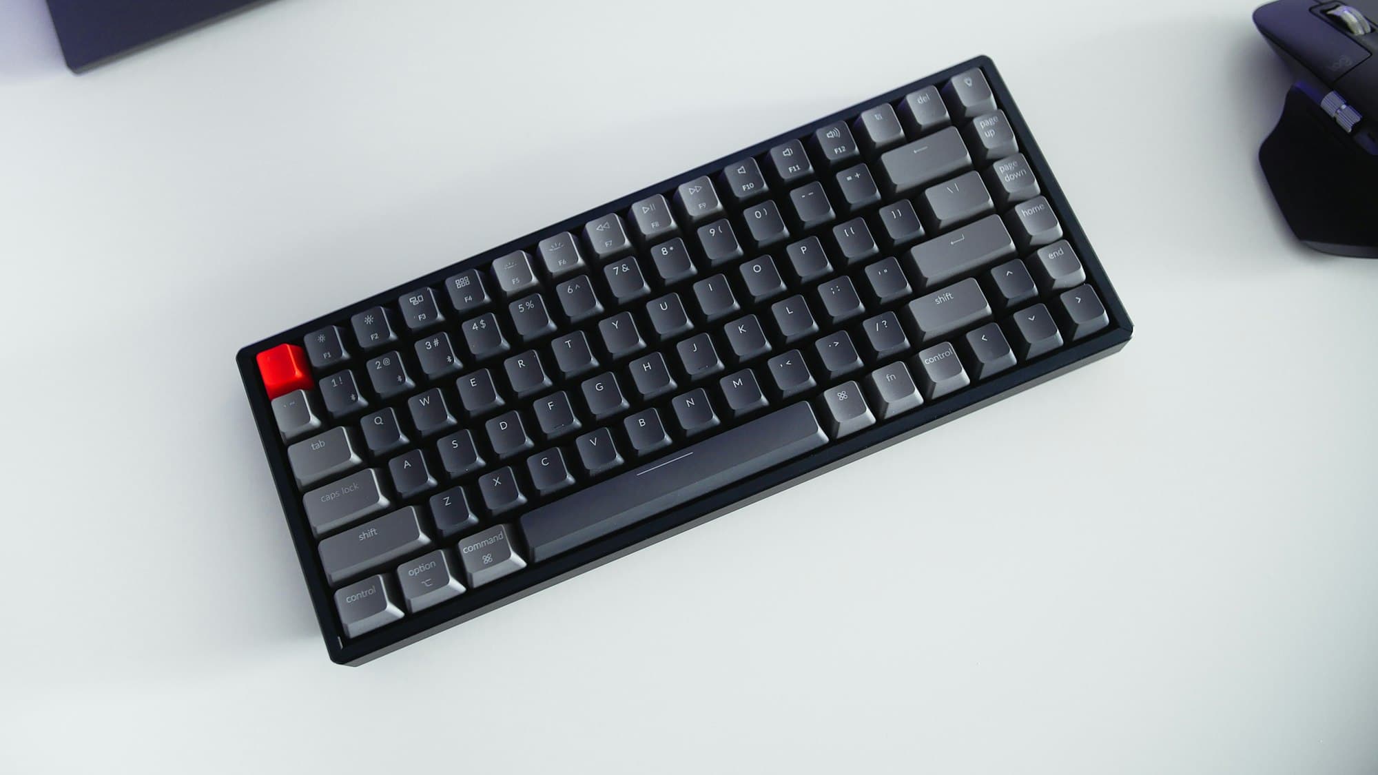 A 75% mechanical keyboard photographed from above.